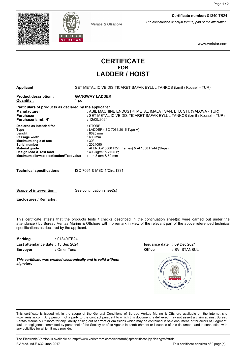 01340ITB24 — sertifika ilk sayfa önizlemesi